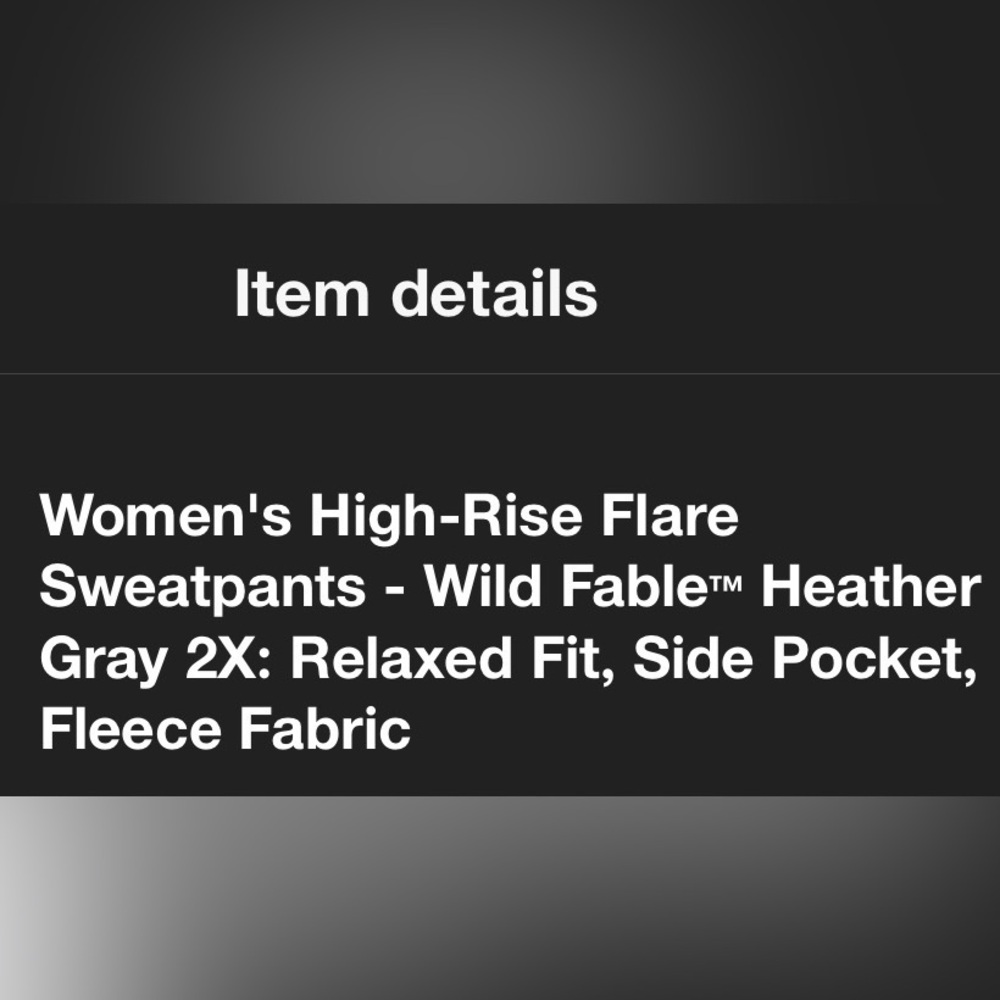 Wild Fable Heather Gray Flare Sweatpants (2X) - Picture 5 of 5